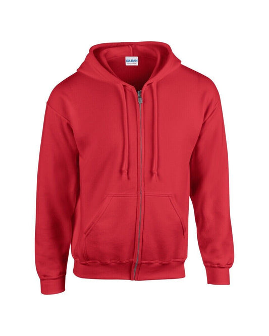 Gildan Heavy Blend Unisex Adult Full Zip Hooded Sweatshirt Top (S) (Red)